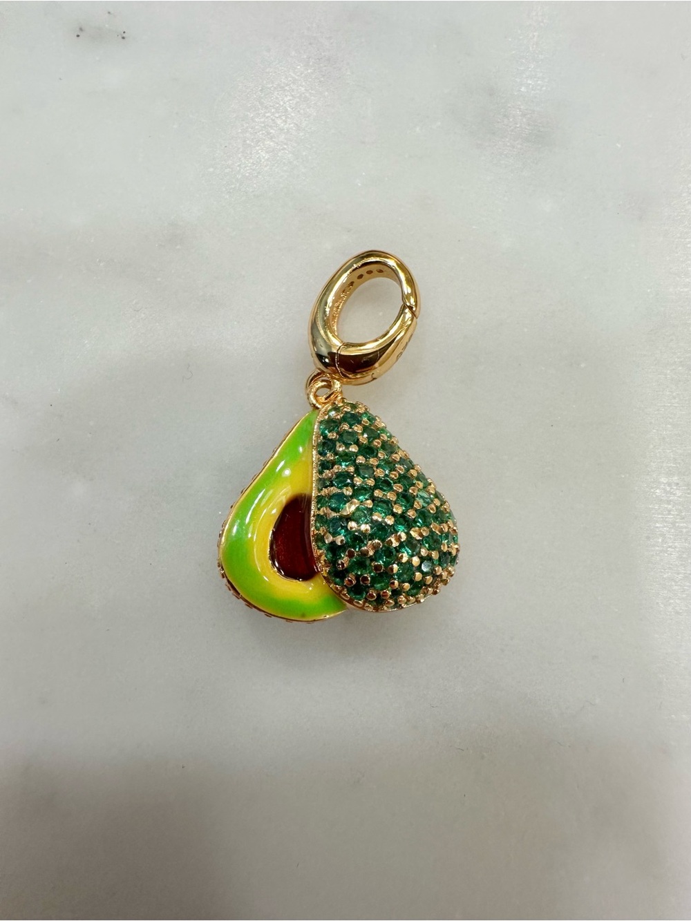 Birthstone May emerald avocado charm
